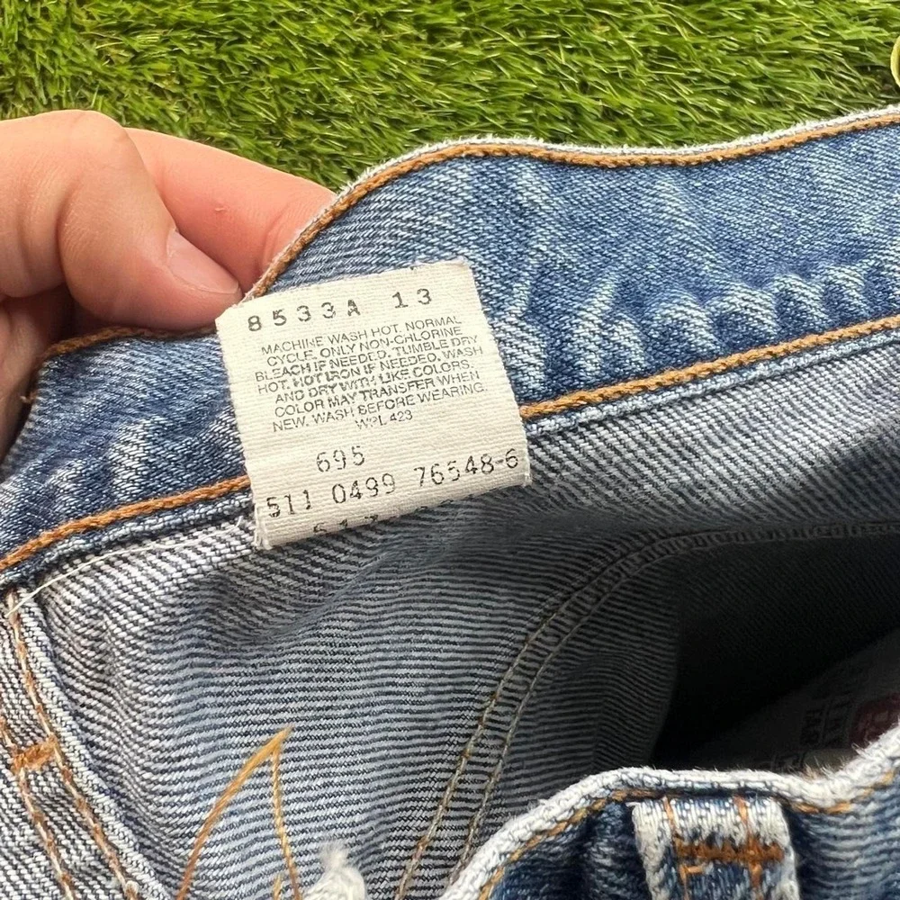 Vintage Levis 517 Boot Cut Jeans USA 90s Light Wash Faded Denim 38x30 Cowboy